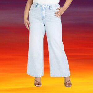 Ava & Viv Women's High-Rise Wide Leg Jeans Light Wash Size 26 NWT